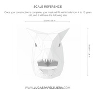 Carnotaurus paper mask dimensions