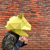 Dinosaur paper mask - DIY template