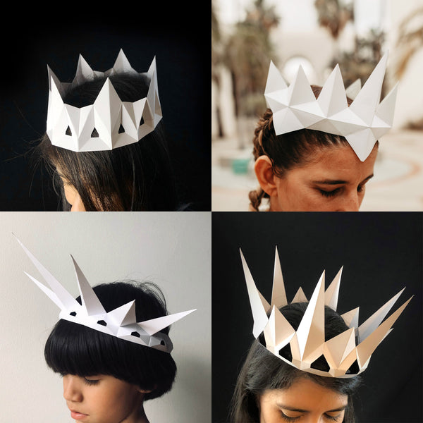 Collection of DIY geometric crowns