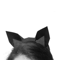 Black cat ears headband made out of paper