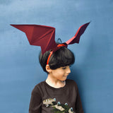 Paper Bat wings headband on kid's head