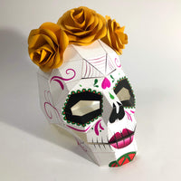 Catrina paper mask with flowers